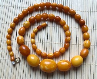 Old Geniune Natural Antique Baltic Vintage Amber Jewelry Stone Necklace Gemstone