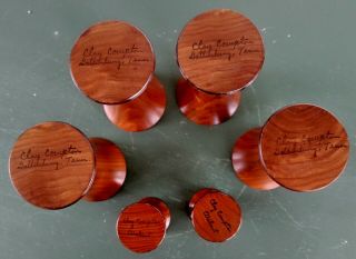 6 Clay Compton turned goblets walnut wood Gatlinburg Tn.  treen 7