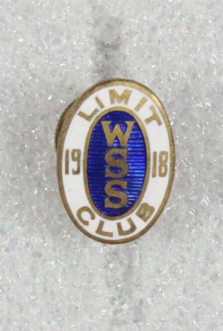 Wwi Home Front - 1918 War Saving Service (wss) Limit Club Enameled Pin