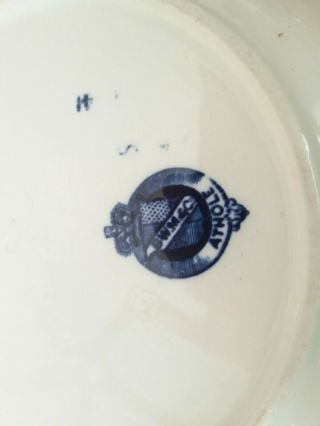 antique Brown Westhead Moore & Co. ,  Flow Blue,  Soup Bowls Ruffled Rim 4
