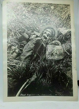 Ww1 " English Skeleton Soldier Avacourt " Battle Graphic War Image 5 X 7 Photo