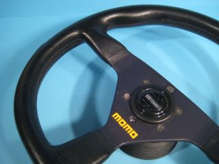 Momo Vintage Leather Flat Bottom Sport Steering Wheel 3