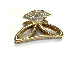 Fabulous FRED of PARIS Glittering Heavy 18K Gold VVS Diamond Hair Clip 11