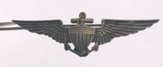 Vtg Meyer Sterling Silver Wwii Usmc Marine Corps Naval Aviator Wings 2 3/4” Pin