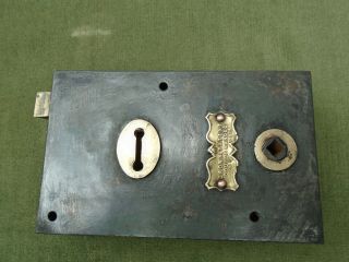 Antique Large,  Good Quality Brass And Iron Rim Lock