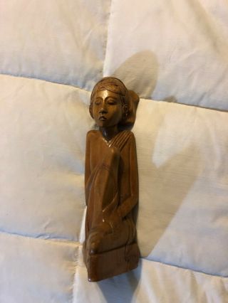 Vintage Bali Indonesian Wood Wooden Female Figure Home Decor