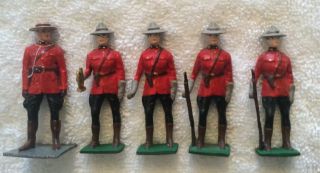 Set Of 6 Lead Britains Lead Soldiers Rcmp Royal Canadian Police