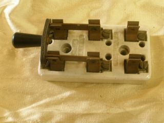 Vintage Porcelain Electrical Double Pole,  Double Throw switch 4