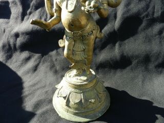 Vintage Brass Statue Of Ganesh Hindu Elephant God of Success And Good Luck 3