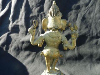 Vintage Brass Statue Of Ganesh Hindu Elephant God of Success And Good Luck 4
