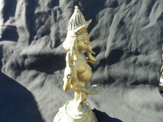 Vintage Brass Statue Of Ganesh Hindu Elephant God of Success And Good Luck 6