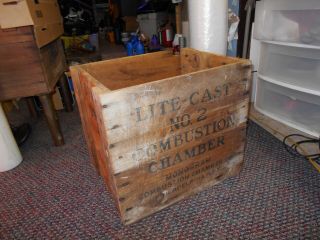 Vintage Industrial Large Wood Crate,  Combustion Chamber Co.  Phil.  Pa.  - Rustic