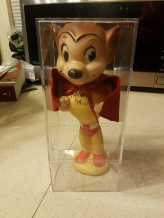 Vintage 1950s Terryton Mighty Mouse With Cape Vinyl Plastic Figure 9.  5 "