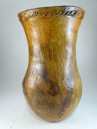 Ancient Antique Native American Indian Art Pottery Pottery Vase 13 " T Catawba Vtg