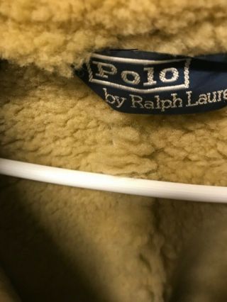 Ralph Lauren Polo Vintage Shearling Leather Jacket size L 3