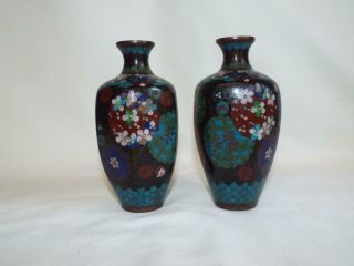 Lovely Antique Chinese Japanese Cloisonne Vases.