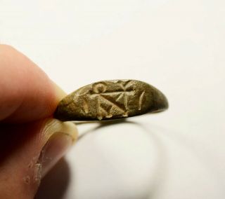 SCARCE ANCIENT ROMAN RING WITH MONOGRAM ON BEZEL - RARE WEARABLE 2
