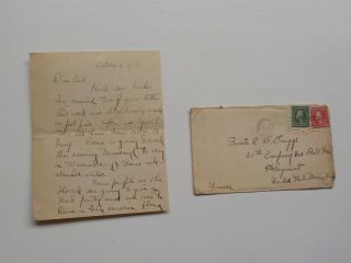 Wwi Letter 1918 Airplanes Dropping Liberty Loan Pamphlets 5th Marines Usmc Ww1