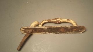 Antique Hand Forged And Cast Iron Thumb Latch Handle Old 7 5/8 