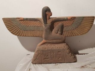 Rare Antique Ancient Egyptian Big Statue God Isis Winged Health Cure1840 - 1770bc
