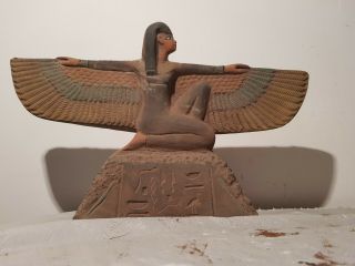 Rare Antique Ancient Egyptian Big Statue God Isis winged Health Cure1840 - 1770BC 2