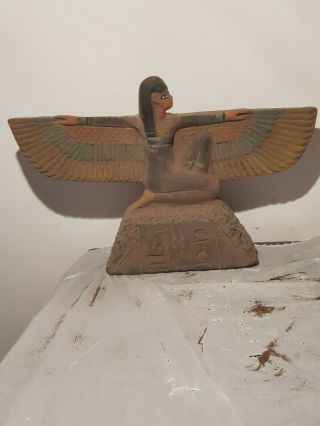 Rare Antique Ancient Egyptian Big Statue God Isis winged Health Cure1840 - 1770BC 3