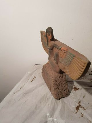 Rare Antique Ancient Egyptian Big Statue God Isis winged Health Cure1840 - 1770BC 7