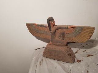 Rare Antique Ancient Egyptian Big Statue God Isis winged Health Cure1840 - 1770BC 8
