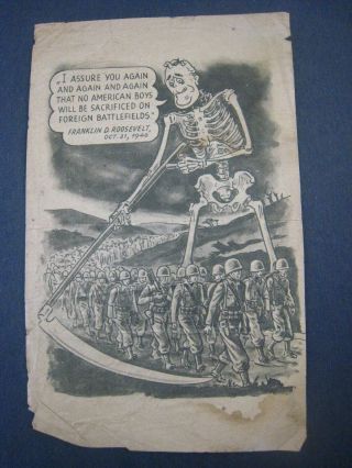 Wwii Japanese Anti Roosevelt Propaganda Leaflet,  