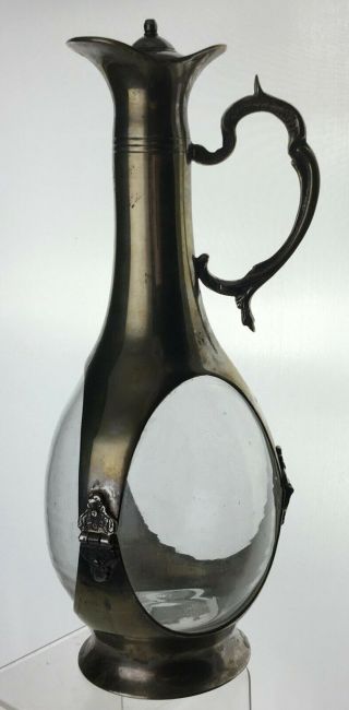Vintage Silver Plated Decanter/bottle Caged Glass Persian/middle Eastern Style