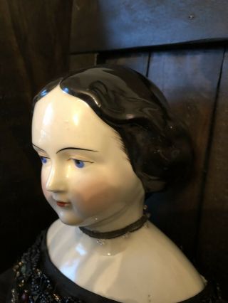 Antique Rare Large 27” Jenny Lind Civil War Era German China Doll W Fancy Dress 6