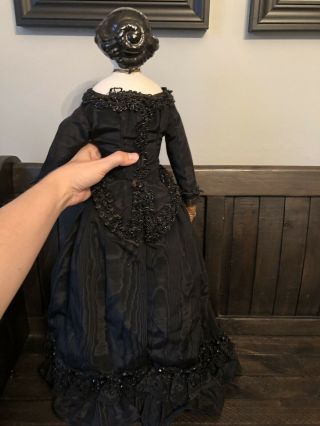 Antique Rare Large 27” Jenny Lind Civil War Era German China Doll W Fancy Dress 7