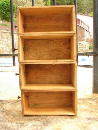 4 Vintage Old Wooden Smithfield Cheese Boxes - Crafts Home Decor Drawers - L@@K 5