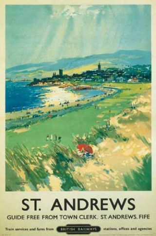St.  Andrews Scotland Lms Railways 1948 Royal And Ancient Golf Poster Reprint