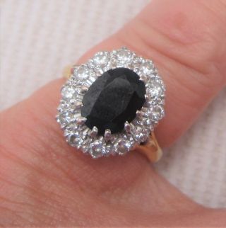 A Vintage Sapphire & Diamond Ring In 18ct & Plat