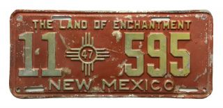Mexico 1947 Quay County License Plate,  Old West Antique,  595