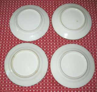 Set of 4 Old Paris Porcelain 7 Inch Plates Hand Painted Flowers 19th Century 8