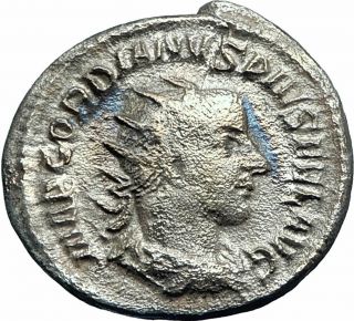 Gordian Iii 243ad Rome Authentic Silver Ancient Roman Coin Providentia I78201