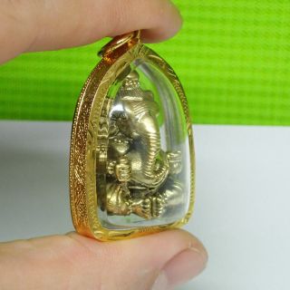 Lord Ganesh Pendant Brass Statue Gold Color Holy Hindu God Ganesha Blessing