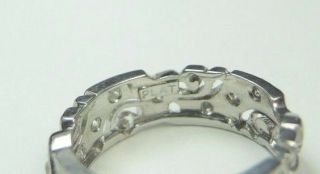 Antique Art Deco Vintage Diamond Wedding Band Eternity Platinum Ring Size 5.  5 3