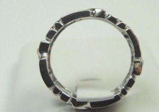 Antique Art Deco Vintage Diamond Wedding Band Eternity Platinum Ring Size 5.  5 6
