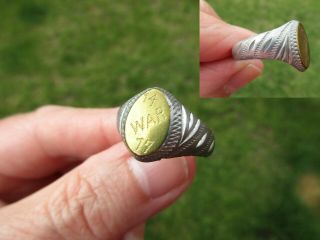 Antique Vintage Rare 1914 1917 War Wwi Trench Art Handmade Ring Great Wars Old