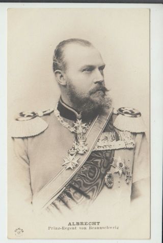Prince Albrecht Of Prussia - Regent Of Brunswick In Parade Uniform - Rare 1900