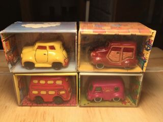 1976 Wallace Berrie Set Of 4 Funkymobiles With Complete Boxes -
