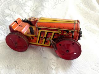 VINTAGE TIN WIND UP MARX TRACTOR DOZER WITH BLADE 7