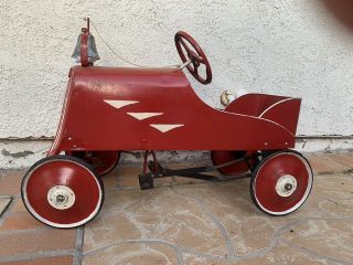 Rare ANTIQUE PEDAL CAR HOT ROD FORD Firetruck Patina Vintage 1934 1935 5