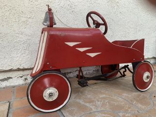 Rare ANTIQUE PEDAL CAR HOT ROD FORD Firetruck Patina Vintage 1934 1935 6