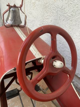 Rare ANTIQUE PEDAL CAR HOT ROD FORD Firetruck Patina Vintage 1934 1935 7