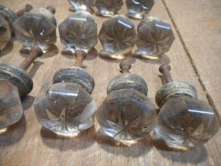 L4073 - 13 Glass Cabinet Knobs Drawer Pulls Old Antique Farmhouse Salvage 2
