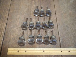 L4073 - 13 Glass Cabinet Knobs Drawer Pulls Old Antique Farmhouse Salvage 5